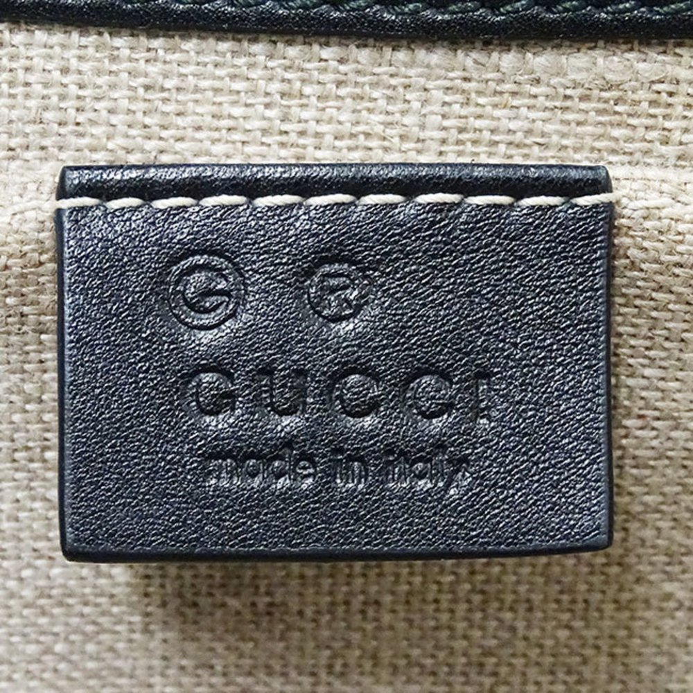 GUCCI Bag Women's Shoulder Microsima Horsebit Leather Black 449635 Chain - Picture 7 of 16